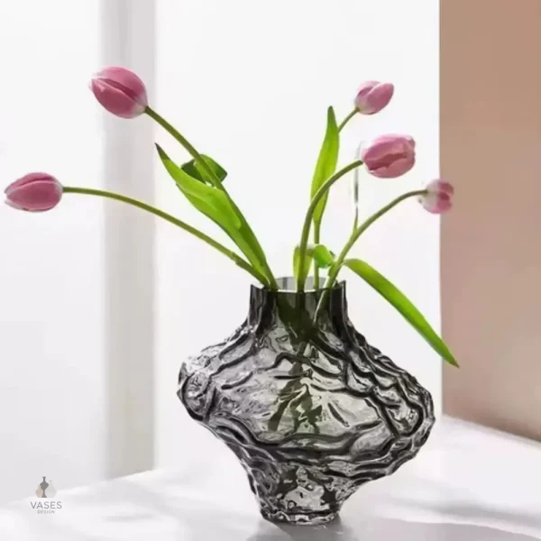 Contenant en verre transparent pour arrangements floraux