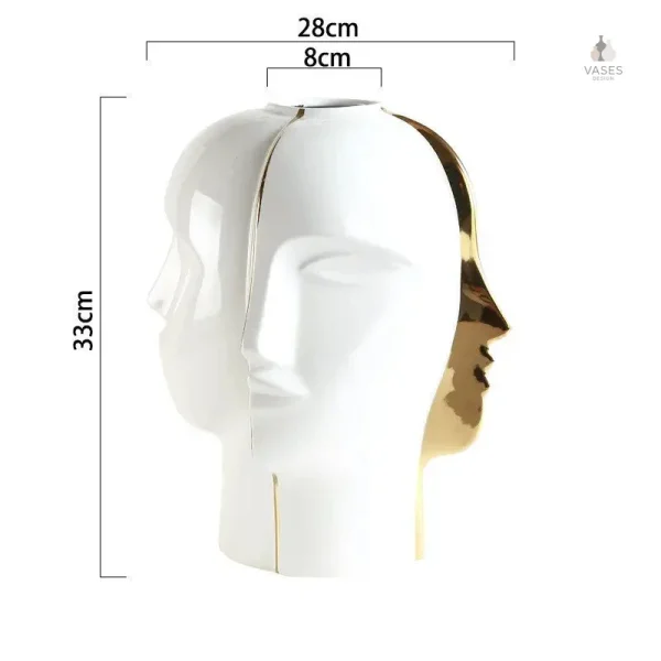 Vase visage artistique, pièce maîtresse pour salon