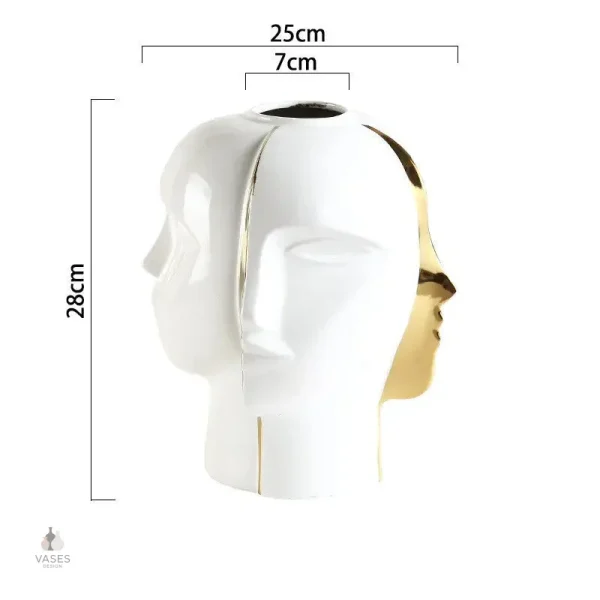 Vase visage en céramique, parfait pour cadeaux