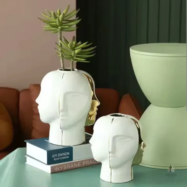 Vase visage élégant pour plantes et fleurs