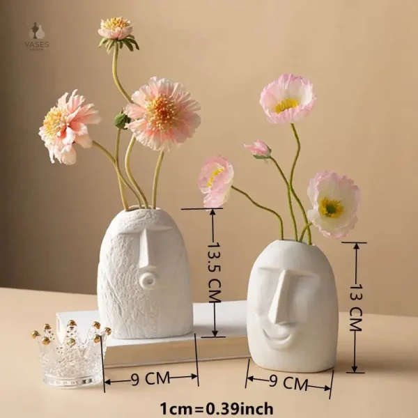 Vase visage minimaliste pour plantes d'intérieur