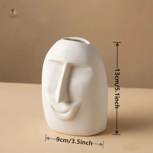 Vase visage élégant pour fleurs séchées